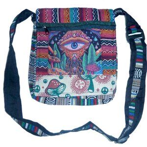 PSYCHEDELIC EYE MINI MUSHROOM 3 POCKET SHOULDER BAG